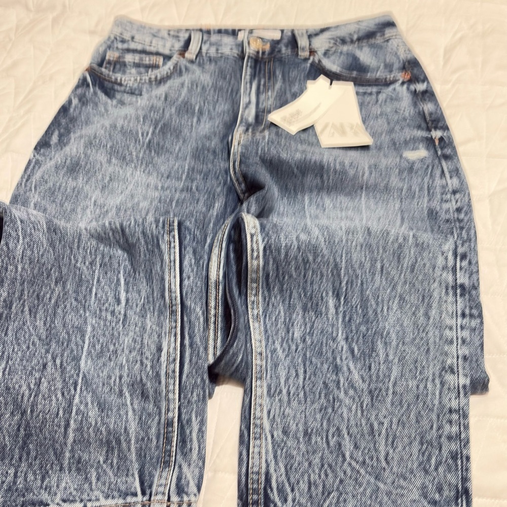 Zara Blue Boyfriend Jeans - Picture 7 of 8